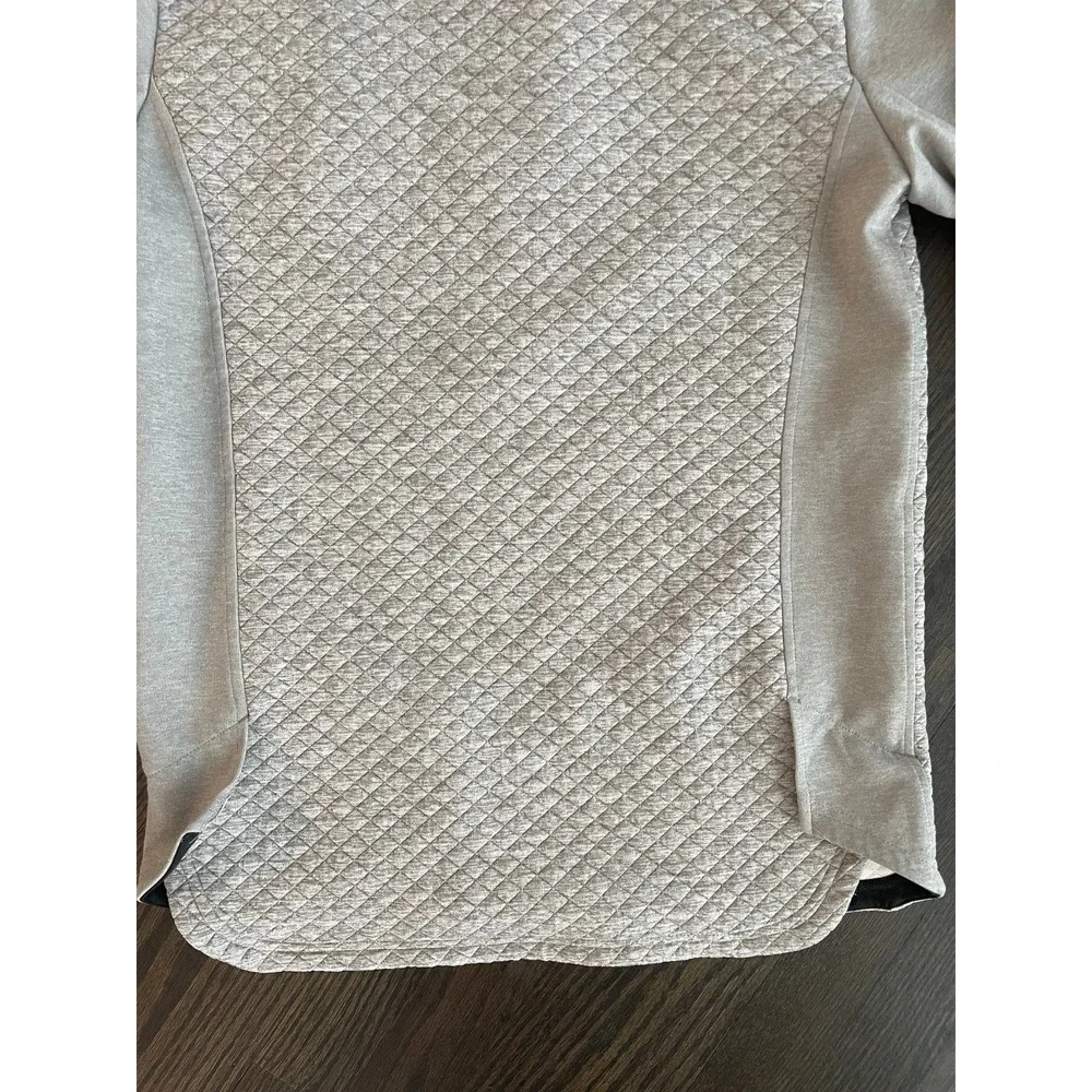 Mens Reebok gray black color block quilted zip sweater small - Picture 4 of 6